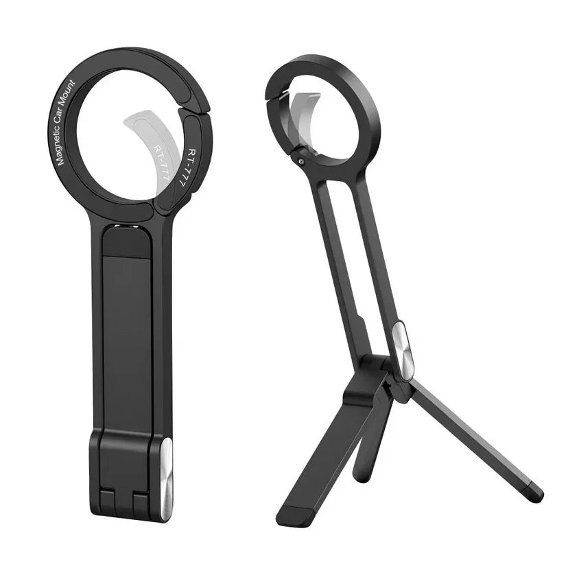 Alloy Phone Tripod Carabiner-Mounted For iPhone Portable Dual-sided Magnetic Tripod Desk Mount Phone Handle Holder