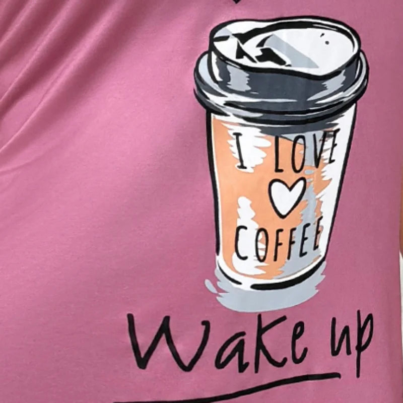 Chic Coffee Pattern Halter Nightdress - Women's Casual Sleepwear