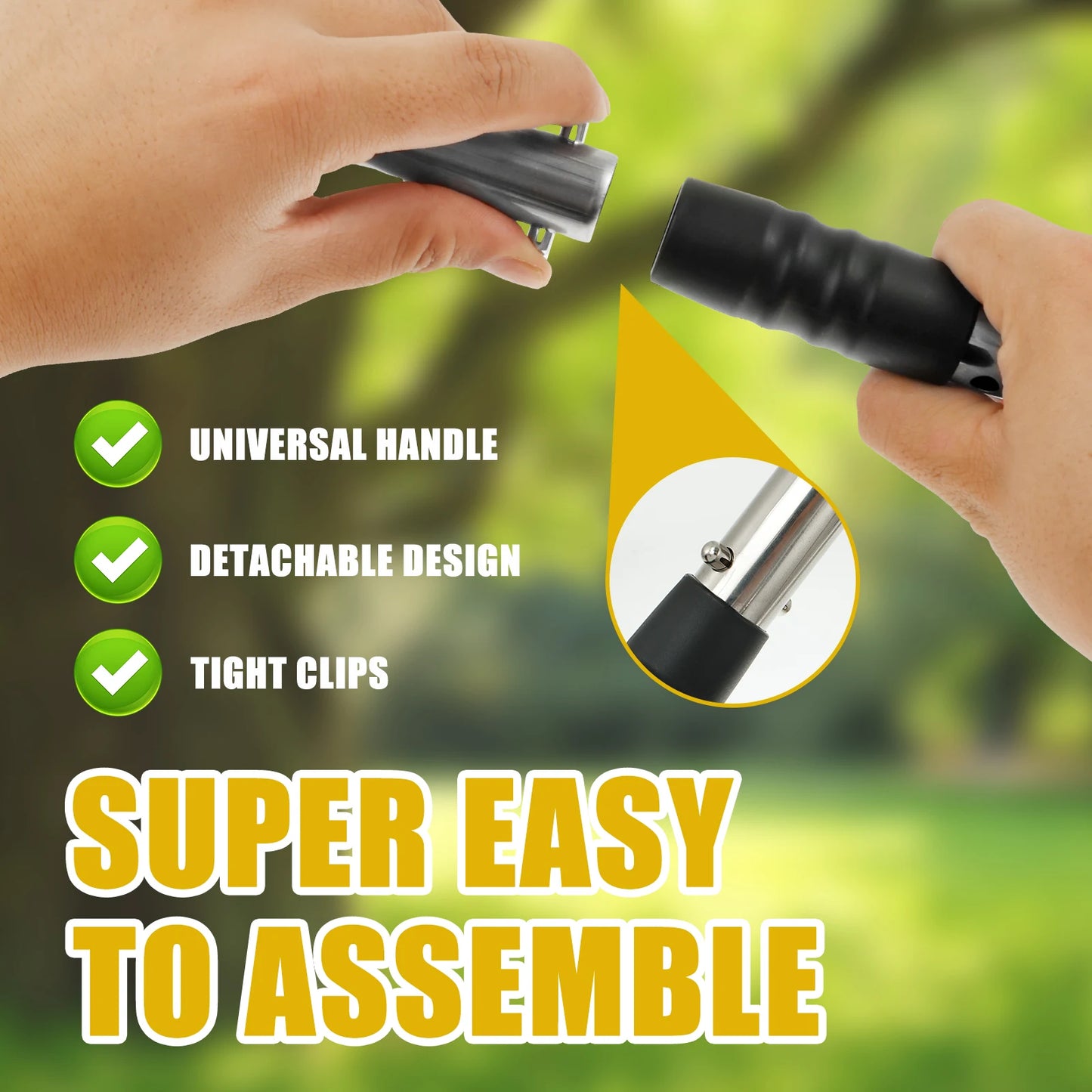 2/3Pcs Multifunctional Dogs Poop Scooper Removable Long Handle Metal Scooper Tray Rake and Spade Set for Pet Waste Removal NEW