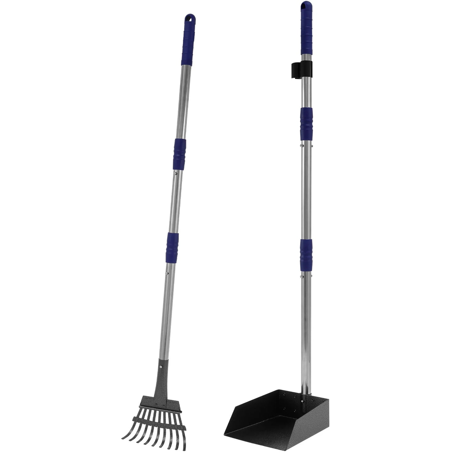 2/3Pcs Multifunctional Dogs Poop Scooper Removable Long Handle Metal Scooper Tray Rake and Spade Set for Pet Waste Removal NEW