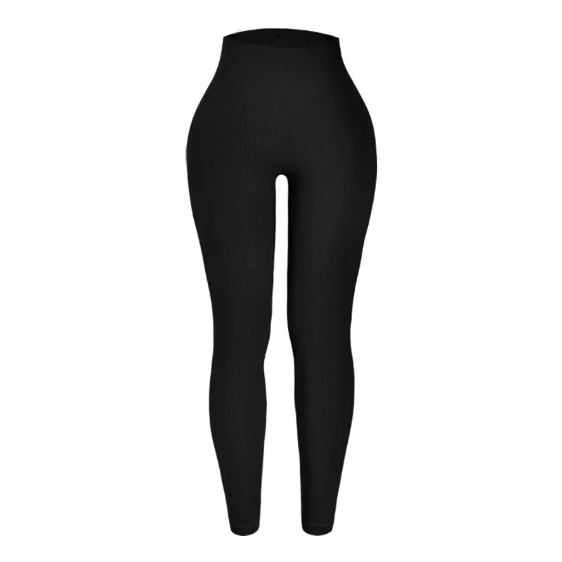 Women's seamless knitted thread yoga pants high waisted sports leggings hip lifting