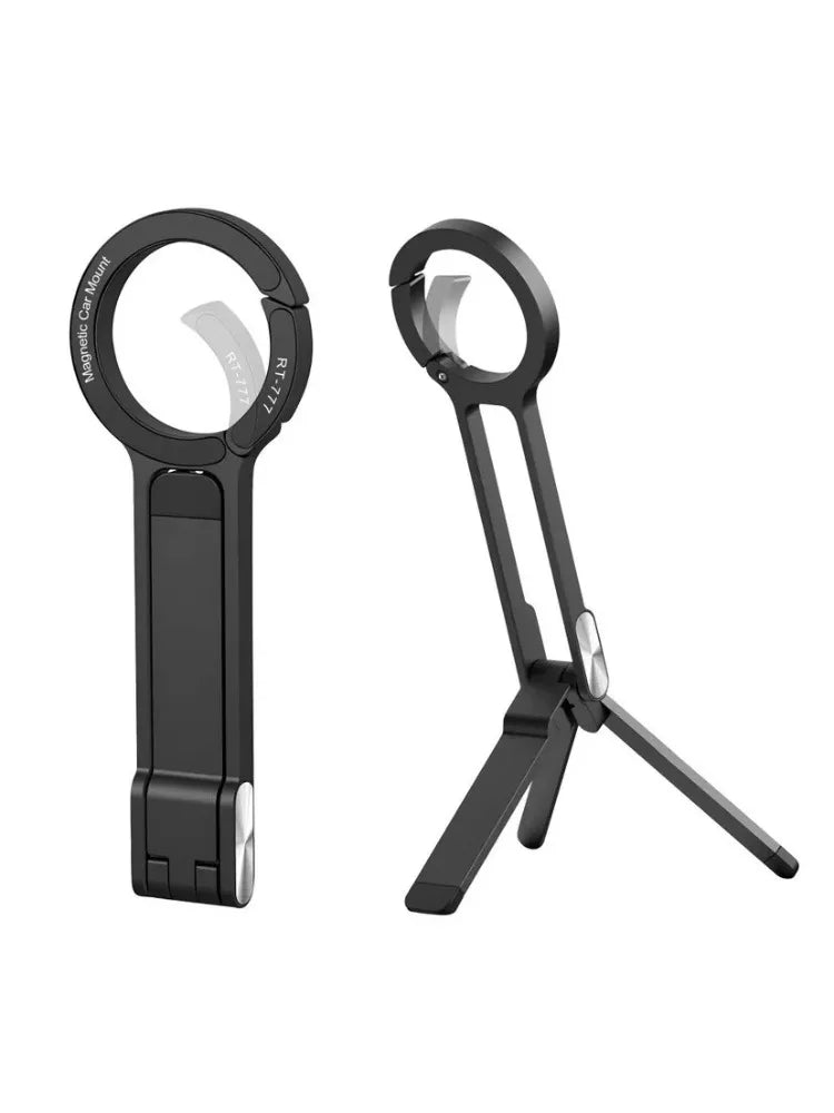 Alloy Phone Tripod Carabiner-Mounted For iPhone Portable Dual-sided Magnetic Tripod Desk Mount Phone Handle Holder