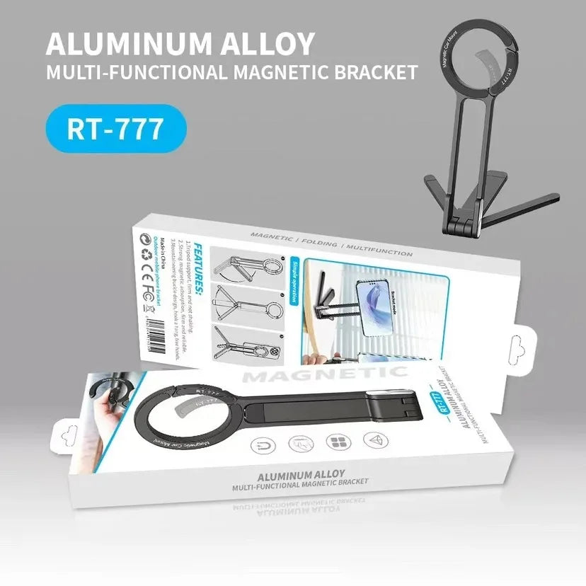 Alloy Phone Tripod Carabiner-Mounted For iPhone Portable Dual-sided Magnetic Tripod Desk Mount Phone Handle Holder