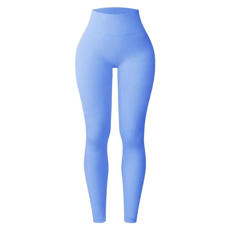 Women's seamless knitted thread yoga pants high waisted sports leggings hip lifting