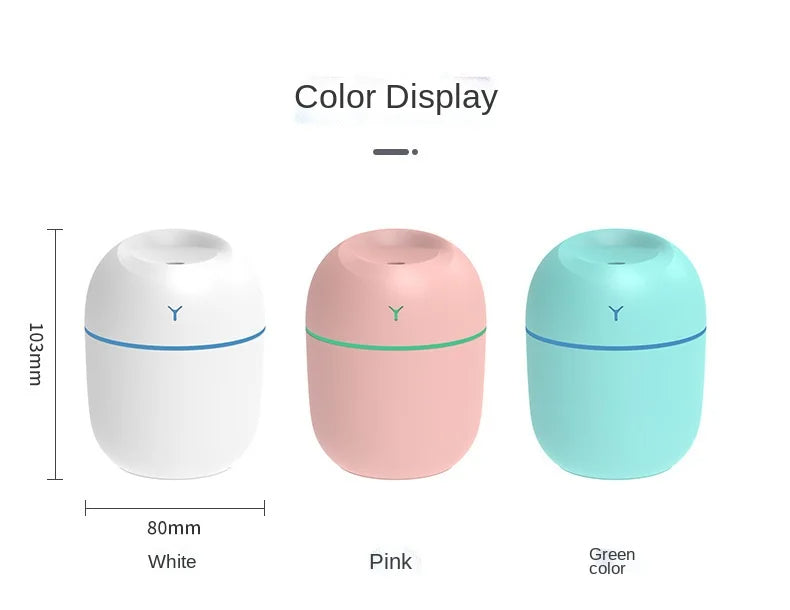 USB Ultrasonic Humidifier - Portable Aroma Diffuser with LED Lights